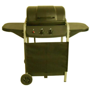 Barbacoa de barbacoa portátil de 2 quemadores con carrito